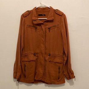 Burnt Orange Zip Detail Jacket